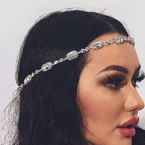 Bride Wedding Crystal Head Chain Jewelry Rhinestone Headband Bridal Headpieces